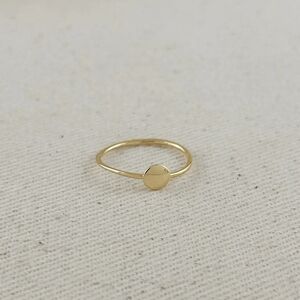 18 Karat Gold Filled Flat Disc Minimalist Ring